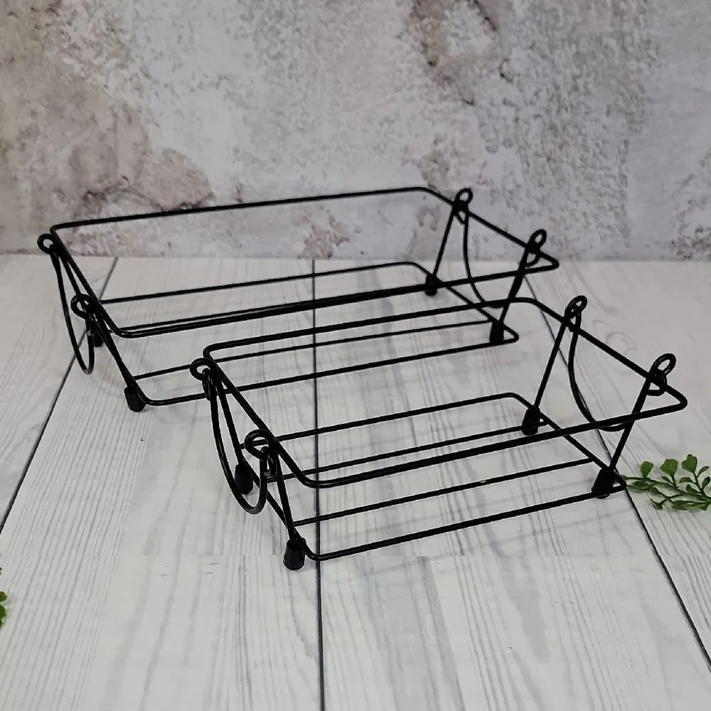 Old World Temptations By Tara Black Iron Baking Dish Rack Set Of 2 (12